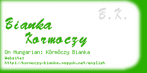 bianka kormoczy business card