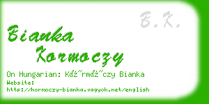 bianka kormoczy business card